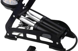 Portable Double Cylinder Bike Pump, Floor Foot Pump Aluminum High Pressure Air Pump Foot Inflator 160PSI Foot Pump with Gauge Smart Valve Head