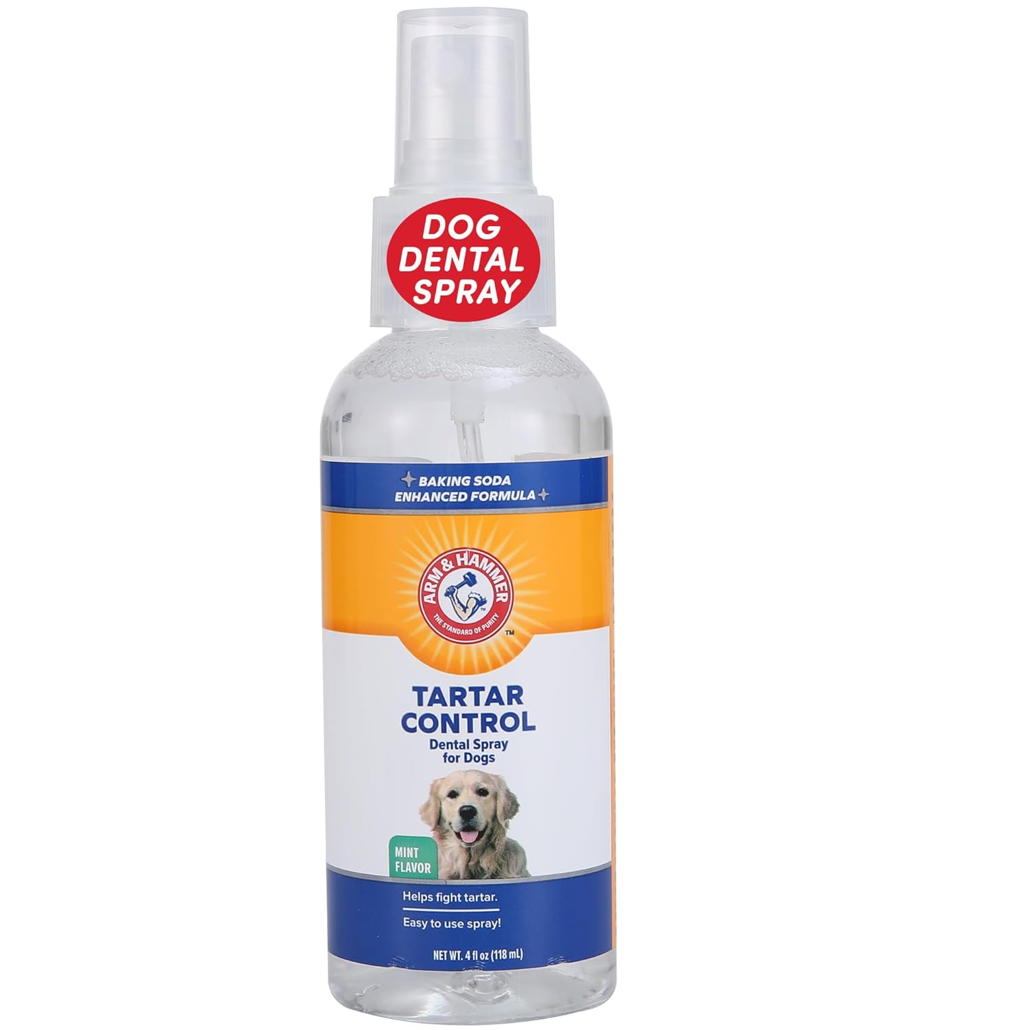 Arm & Hammer Dog Dental Care Tartar Control Dental Spray for Dogs | Reduces Plaque & Tartar Buildup Without Brushing, 4 oz, Mint Flavor