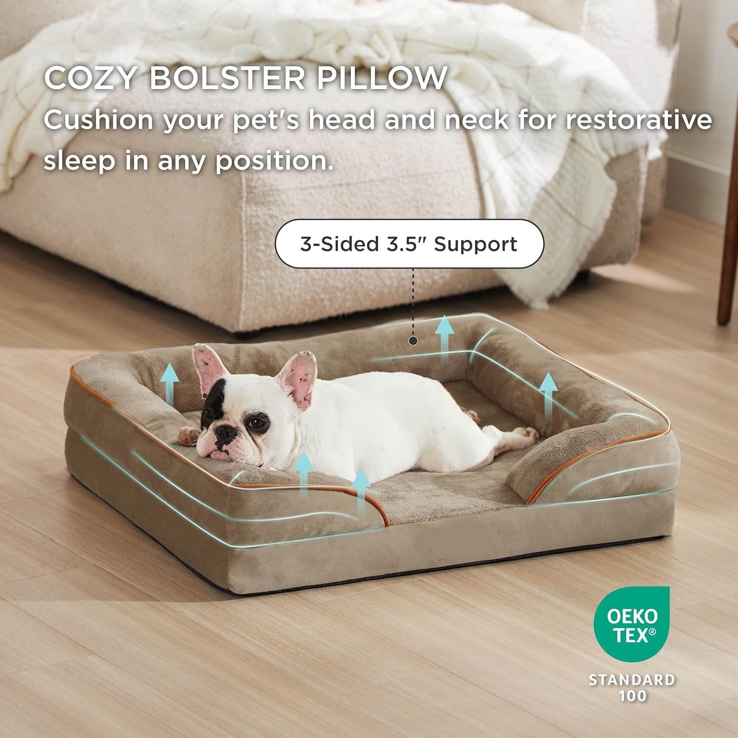 Cutepups Orthopedic Dog Bed Comfortable Dog Mattress for Sleeping, Washable pet Bed for Dogs (Hazel, S)