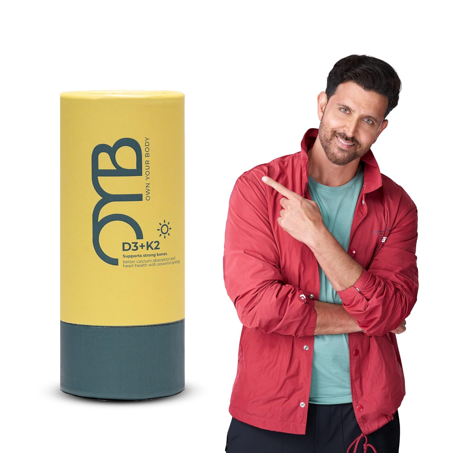 OYB Vitamin D3 K2 MK7 WITH Calcium & Molybdenum Tablets | Supports Strong Bones, Teeth, Heart & Immune Health | High Absorption Formula | 60 Veg Tablets | Pack of 1